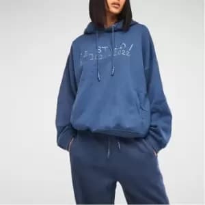 Missguided Re Styld Embroidered Hoodie - Blue