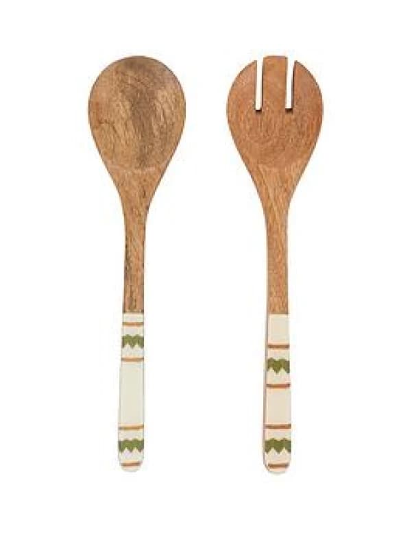 Crossland Grove Iris Wooden Salad Servers, Brown 5.06109E+12