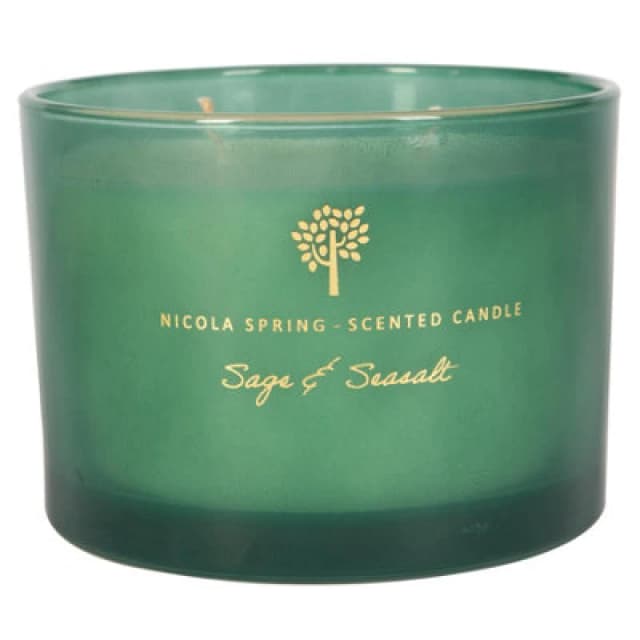 Nicola Spring Soy Wax Scented Candle 350g Sage & Seasalt Green