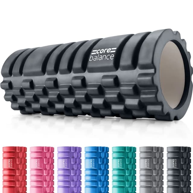 Core Balance Foam Massage Roller Grid Trigger Target Point Gym Fitness Physio Rehab Exercise Black