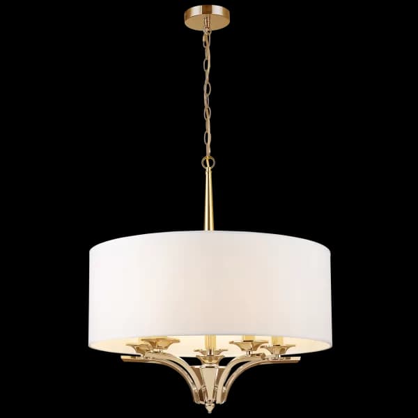 Atlanta 5 Light Cylindrical Pendant Ceiling Light Gold, E14