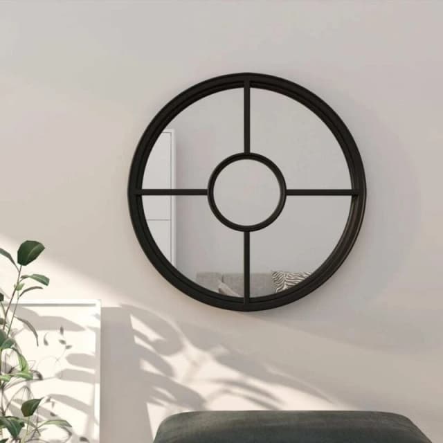 VIDAXL Mirror Black 40x4cm Iron Round for Indoor Use Vidaxl 8720286774441