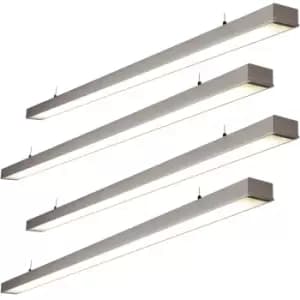 4 PACK Commercial LED Suspension Light - 1494mm x 68mm - 26W CCT LED Module