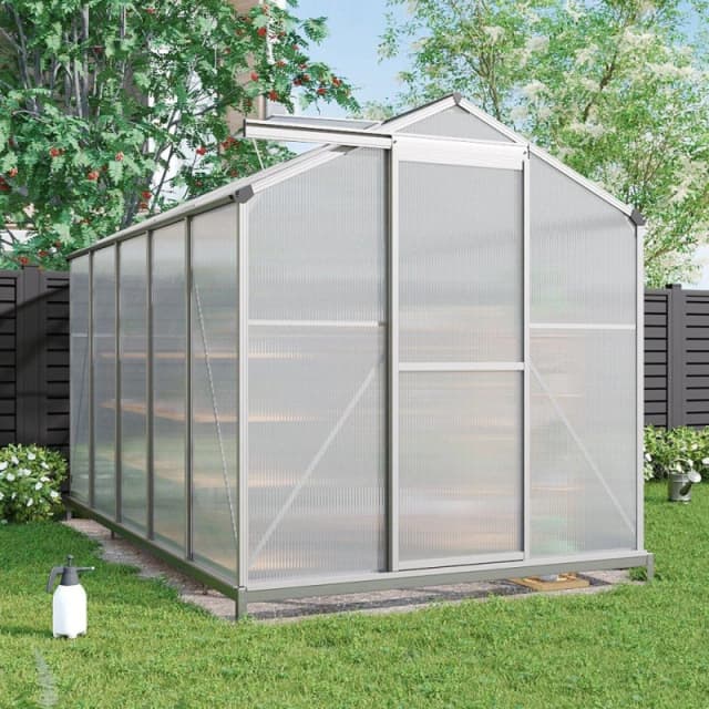 Breeins Aluminium Greenhouse with Base and Window Clear unisex One size