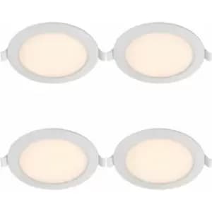 4 pack Backlit Recessed Ceiling Downlight - 8W cct LED - Integrated Control Gear