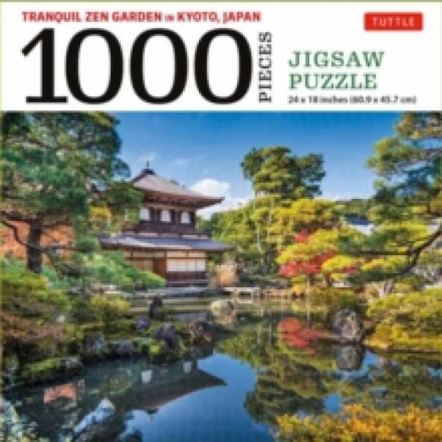 Tranquil Zen Garden in Kyoto Japan- 1000 Piece Jigsaw Puzzle : Ginkaku-ji, Temple of the Silver Pavilion (Finished Size 24 in X 18 in) Game