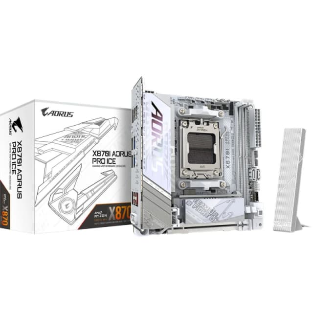 Gigabyte X870I AORUS PRO ICE AMD AM5 Socket DDR5 PCIe 5.0 Mini ITX Motherboard - White