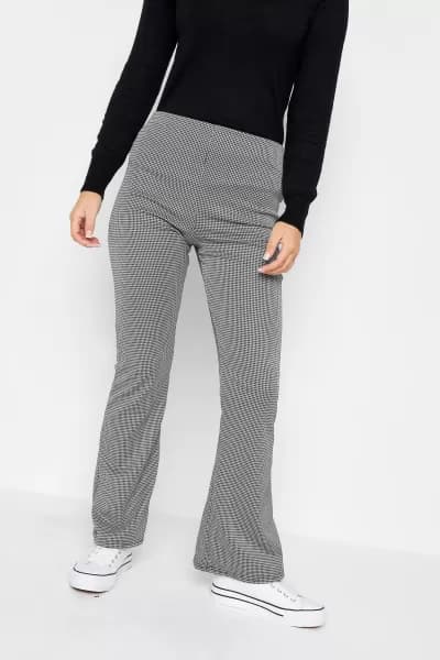 Petite Micro Dogtooth Kickflare Trousers