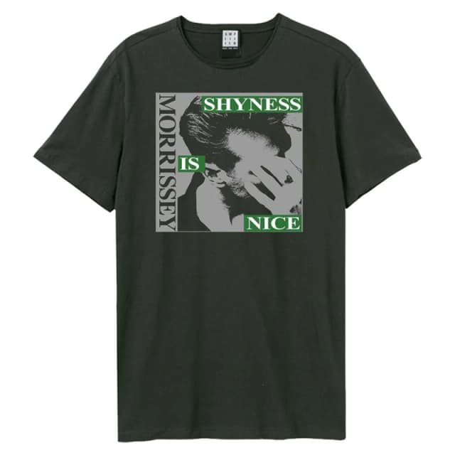 Amplified Amplified Men Shyness Is Nice Morrissey T-Shirt in Charcoal Size: Small Charcoal S Male 5063470090419