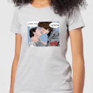 Star Wars Leia Han Solo Love Womens T-Shirt - Grey - 3XL