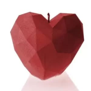 Heart Low Poly Candle – Red
