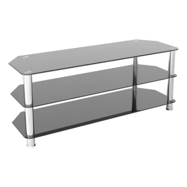 AVF SDC1250 SDC1250 125cm Glass Corner TV Stand - Black & Chrome AVF SDC1250