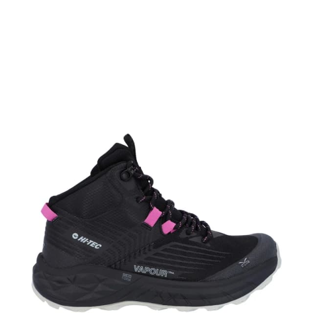 Hi Tec Womens Fuse Trail Mid Lightweight Waterpoof Trainers UK Size 4 (EU 37) Black/Cool Grey/Cyclamen HIT134-BLACK-4