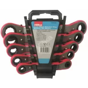 Hilka 5 pce Ratchet Ring Spanner Set Metric
