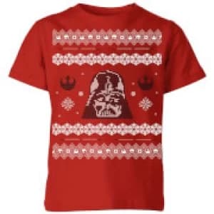Star Wars Darth Vader Knit Kids Christmas T-Shirt - Red - 11-12 Years