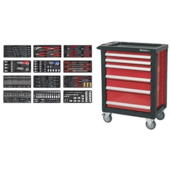 Sealey AP2406TBTC01 Rollcab 6 Drawer + Ball Bearing Slides + 298pc...