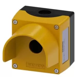 Siemens Yellow Plastic SIRIUS ACT Push Button Enclosure - 1 Hole 22mm Diameter