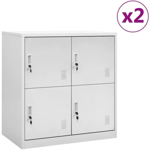 VIDAXL Locker Cabinets 2 pcs Light Grey 90x45x92.5cm Steel Vidaxl 8720286847657