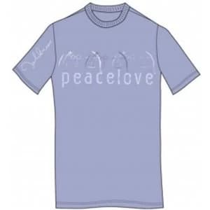 John Lennon Tee Shirt: Peace & Love Light Blue: Medium