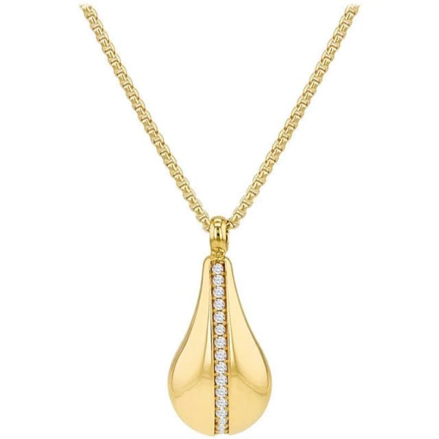 Be You 9ct Gold CZ Teardrop Adjustable Necklace Yellow Gold female 17-18in