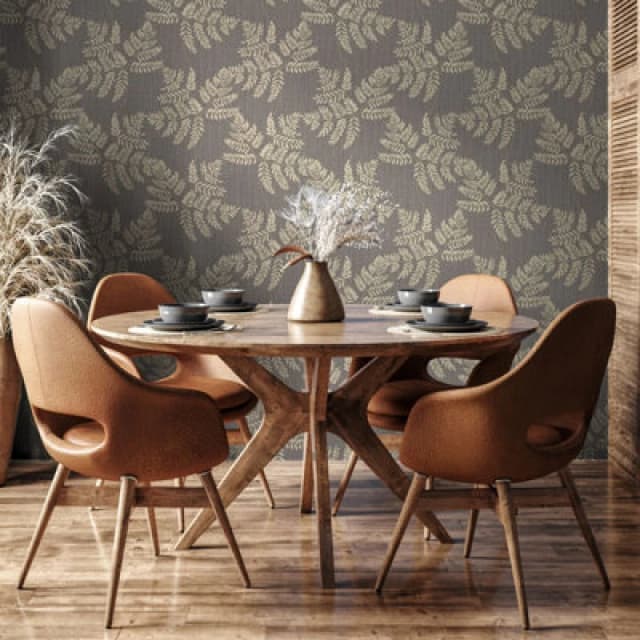 Belgravia Decor Fern Leaf Charcoal