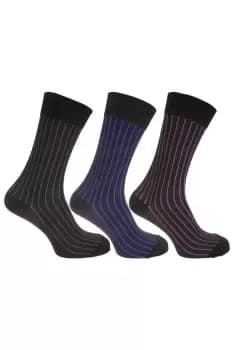 Stripe Pattern Bamboo Rich Socks (Pack Of 3)