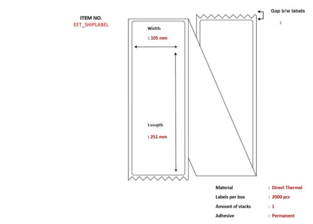Capture EET_SHIPLABEL printer label White