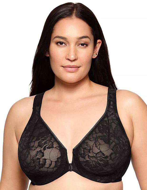 Glamorise Glamorise 9246 Wonder Wire Bra Solid Black - Glamorise - Size: 42E Solid Black Female 42E MO45420