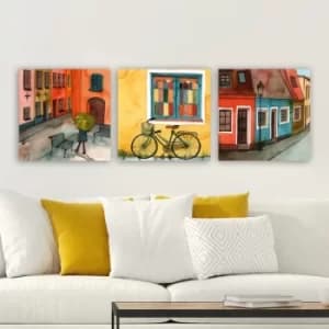 DRPRC18 Multicolor Decorative Canvas Painting (3 Pieces)