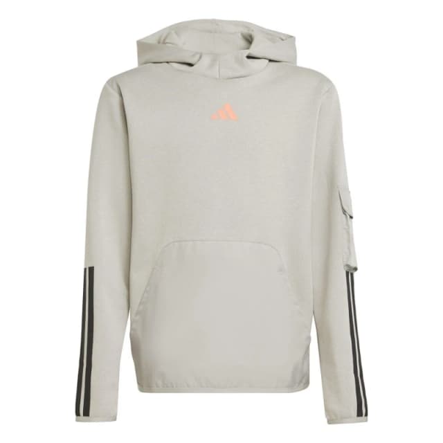 adidas Utility Fleece Hoodie Juniors Grey/Coral male 7-8 Years