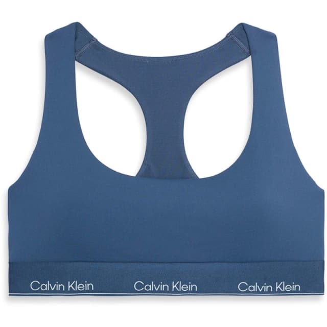 Calvin Klein Womens Moisture Wicking Medium Impact Sports Bra Dark Denim female 8 (XS)