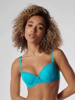 Boux Avenue Piper Balconette Bra - Blue Size 32B, Women
