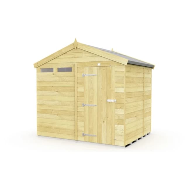 Buttercup Farm 8 x 5 Feet Apex Security Shed - Single Door - L158 x W231 x H217cm in Brown Brown Unisex