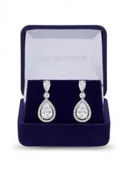 Jon Richard Jon Richard Cubic Zirconia Tennis Pear Crystal Drop Earring