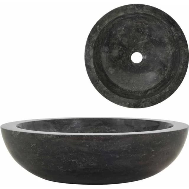 vidaXL Sink 40x12cm Marble Black 142774