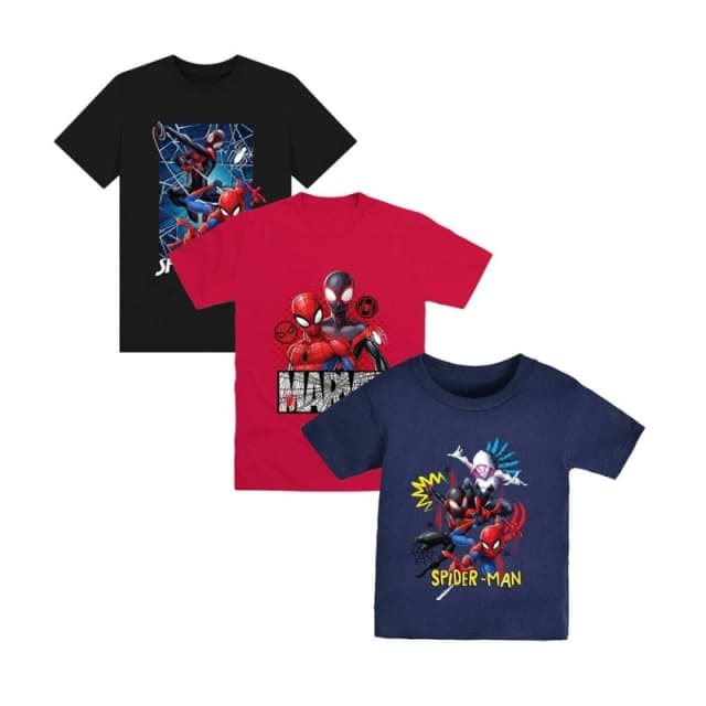 Marvel TC776 boys's Children's T shirt in Black