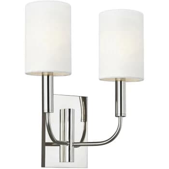 Brianna 2 Light Wall Light, Polished Nickel, E14 - Elstead