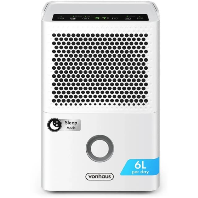 VonHaus 6L/Day 1.1L Water Tank Dehumidifier in White White Unisex