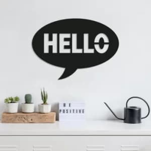 Hello Black Decorative Metal Wall Accessory