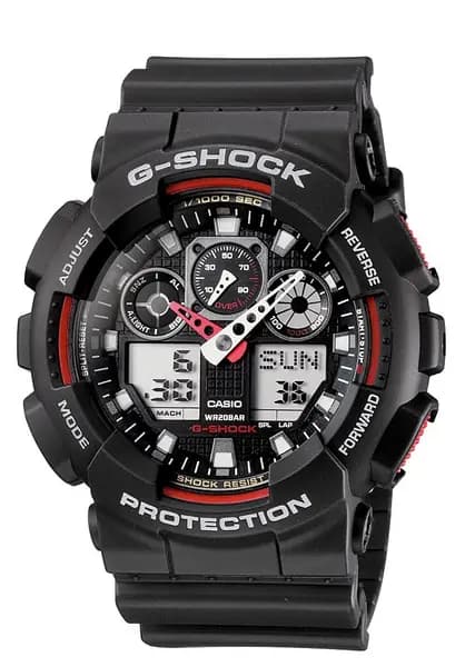 Casio Mens G-Shock LED Backlight Black Resin Strap Watch