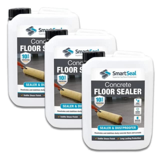 Smartseal - Concrete Floor Sealer, Concrete Dustproofer, Eliminates Dust, Effective Dust Proofer, Breathable, 3 X 5L