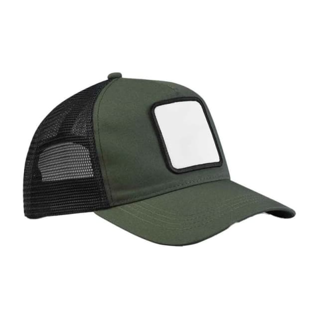 Beechfield Beechfield Men 5 Panel Applique Patch Trucker Cap in Dark Olive Dark Olive One Size Male 5063703670395