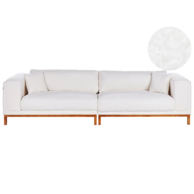 Beliani Sofa 4 Seater Veng Boucle Off-White