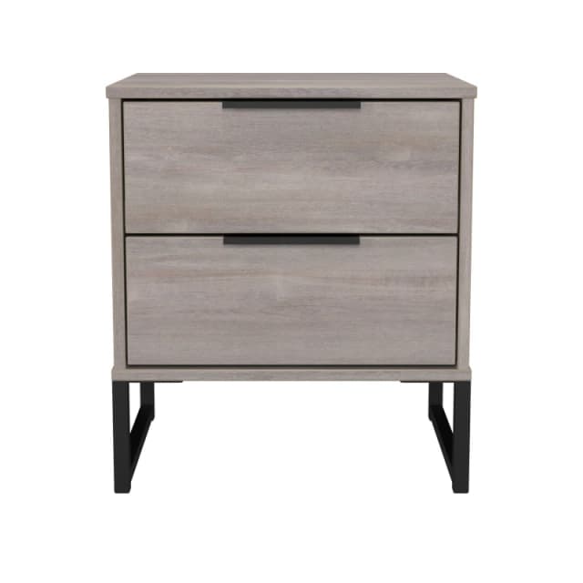 Havana Ready Assembled 2 Drawer Bedside Cabinet in Grey Oak - Welcome Furniture TJ Hughes 5056812211986