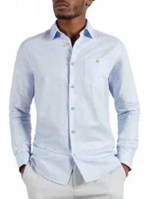 Ted Baker Sauss Linen Shirt, Light Blue, Size 2, Men