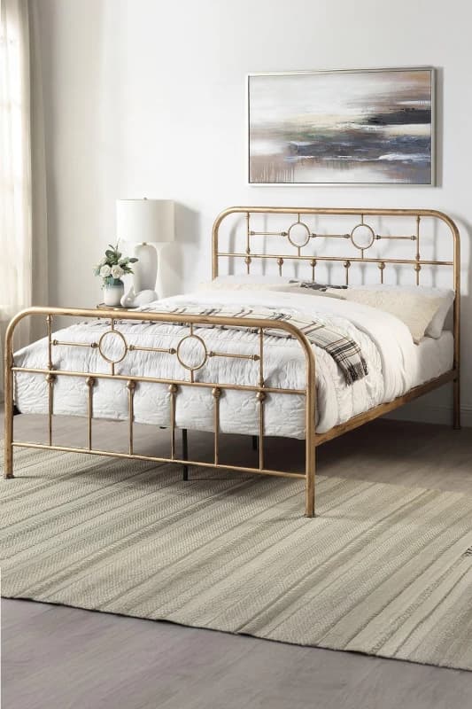SlumberWorx Ware Victorian Industrial Design Metal Bed Frame Bronze