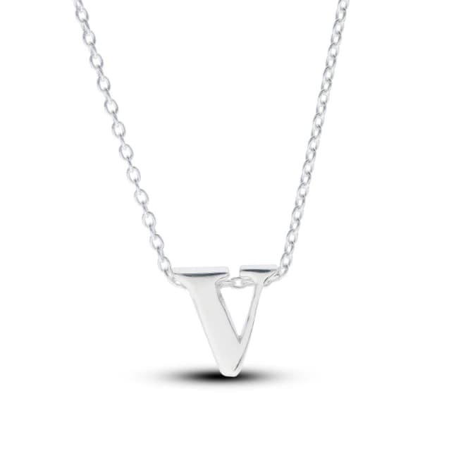 Be You Sterling Silver lowercase Initial Necklace Silver female V