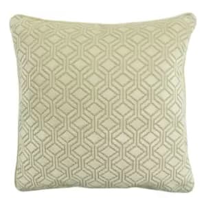 Avenue Velvet Jacquard Cushion Ivory, Ivory / 45 x 45cm / Polyester Filled