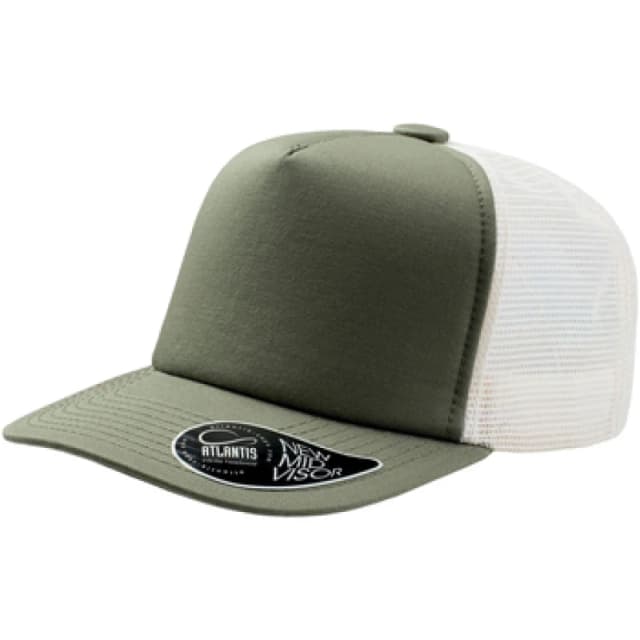Atlantis Atlantis Men Rrd Mid Visor 5 Panel Trucker Cap in Olive Olive One Size Male 5059000119026