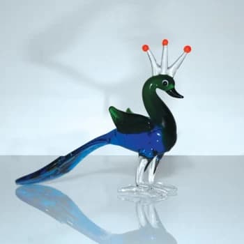 Objets d'Art Miniature Glass Ornament - Peacock